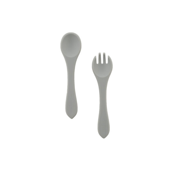 Zingies Finn SiliSF Spoon and Fork Set - Grey