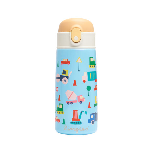 Zingies Tom 470ml Kid's Water Bottle - Vehicle pattern
