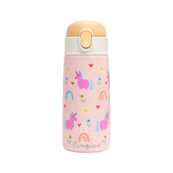 Zingies Tom 470ml Kid's Water Bottle - Rainbow pattern