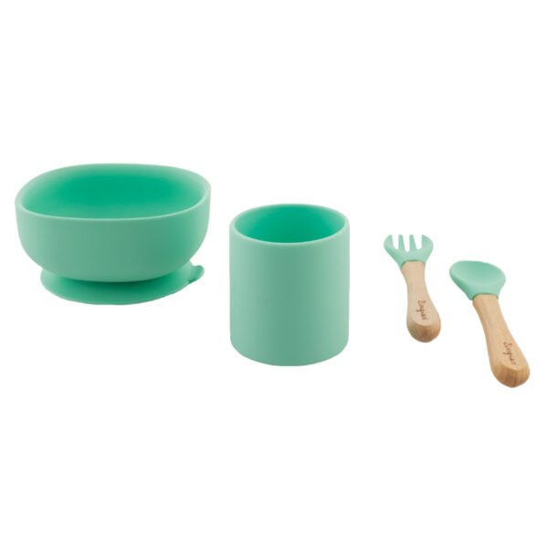 Zingies Matt Σετ Φαγητού Σιλικόνης 4 Τεμάχια - Mint
