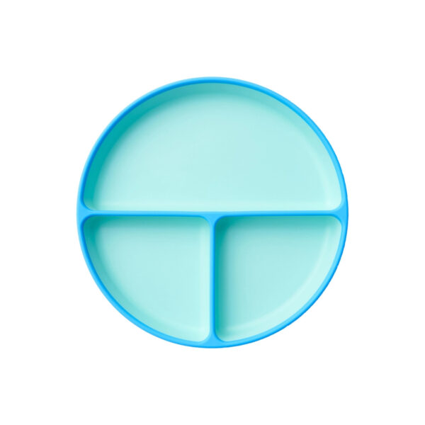 Zingies Elmo Divided Silicone Plate - Cyan