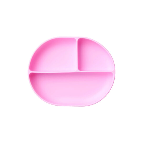 Zingies Ike Divided Silicone Plate with Suction Base - Pink