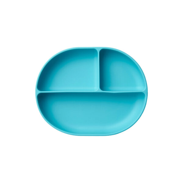 Zingies Ike Divided Silicone Plate with Suction Base - Turqoise
