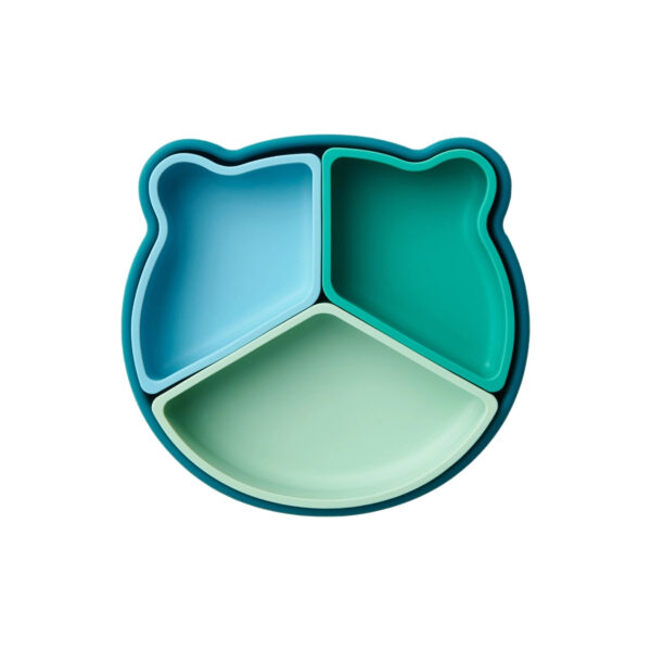 Zingies Luk Divided Silicone Plate with Suction Base - Teal