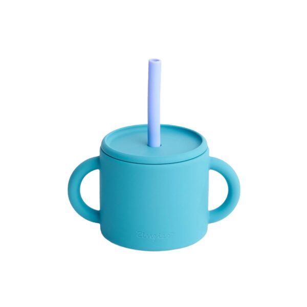 Zingies Rafa Silicone Straw Cup 180ml - Denim
